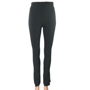 NA-KD Womens Black Pinstriped High Waisted Slim Flare Trousers Pants Size US 6